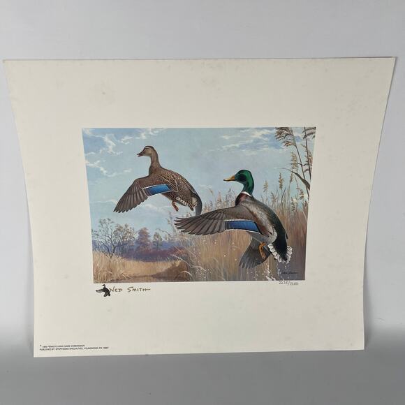 Pennsylvania Waterfowl Management Stamp Print Mallards 1985 #2235/7380 - Picture 1 of 5